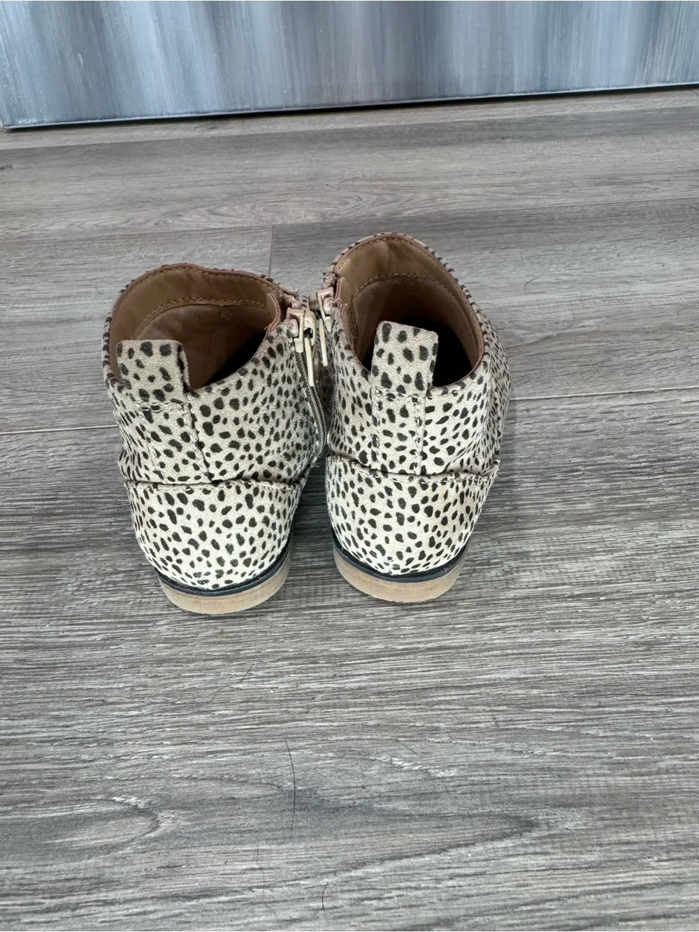 Cat & Jack Leopard Print Tan and Black Ankle Boots